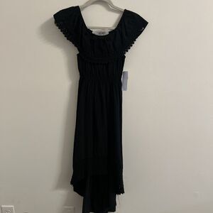 Seaspice Resort Wear Womens Medium Black Peruvian Cotton Maxi Dress NWT